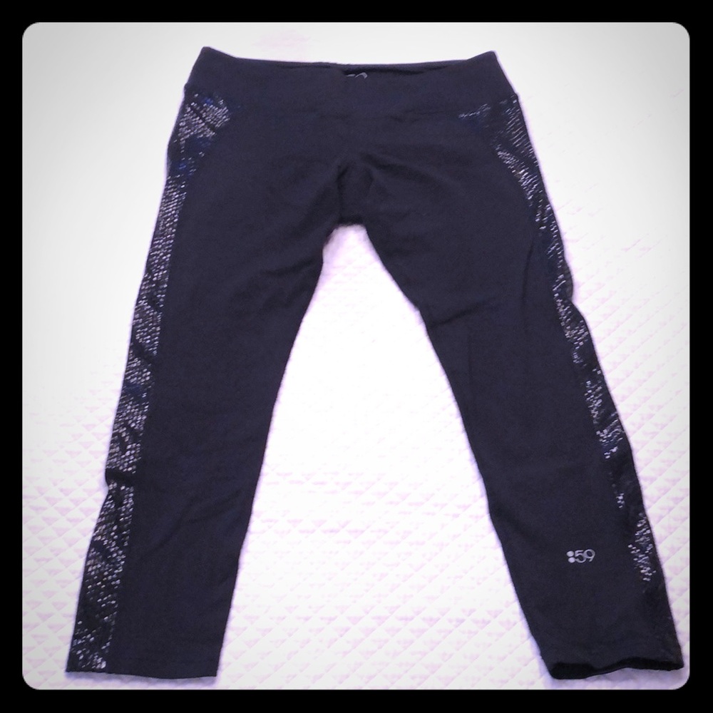 Cropped Athletic Tights Metallic Python Accent - image 1